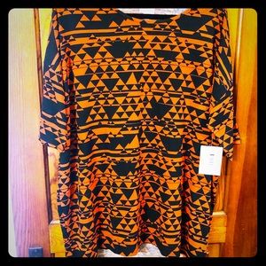 Orange and black Lularoe Irma top